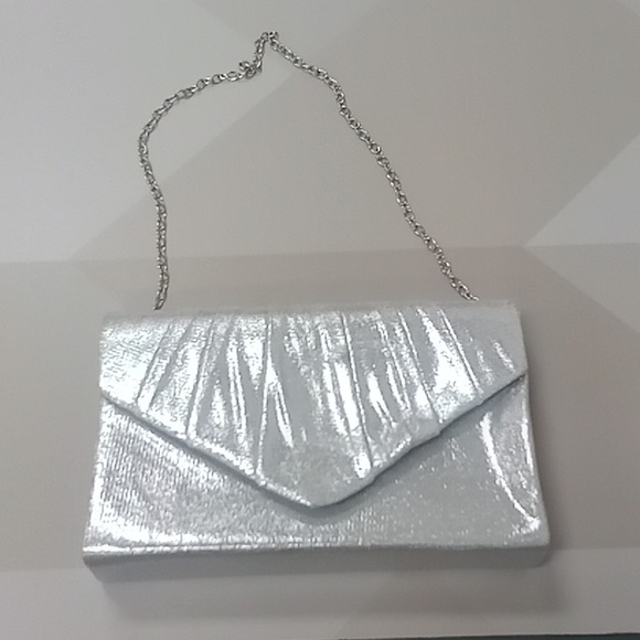 Envelope silver hand clutch bag - Picture 1 of 4